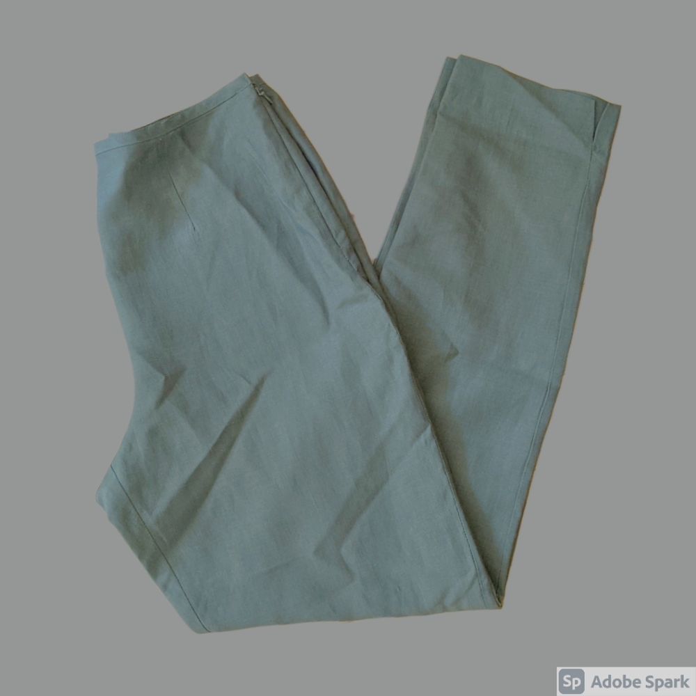 Sigrid Olsen x J. Jill olive linen blend slacks
